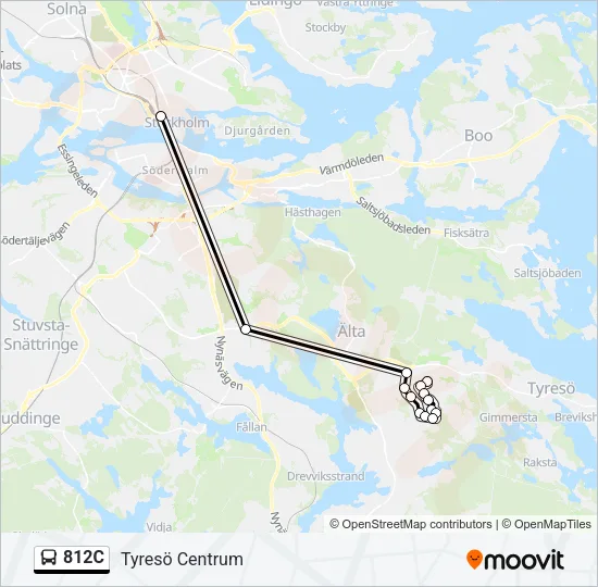 812C Bus Line Map