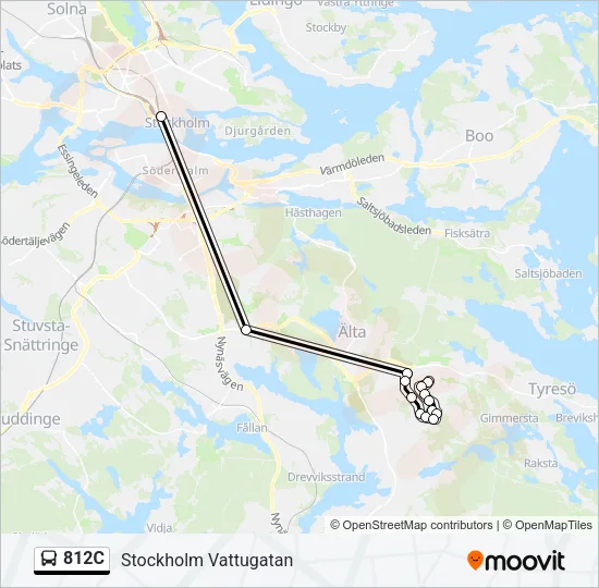 812C Bus Line Map