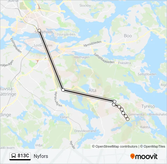 813C Bus Line Map