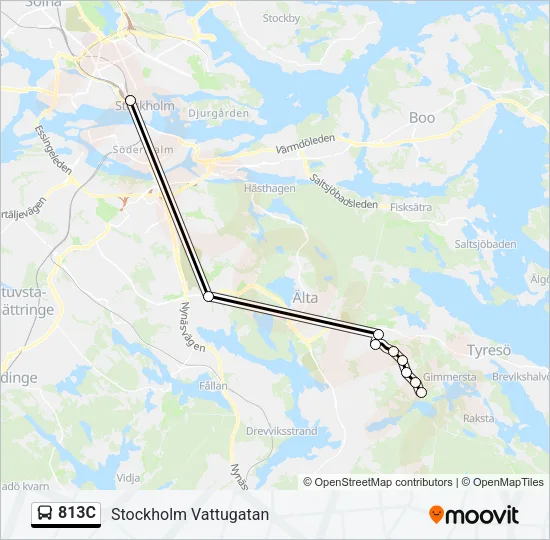 813C Bus Line Map