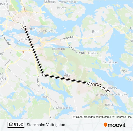 815C Bus Line Map
