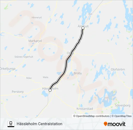 ÄLMHULT STATION - HÄSSLEHOLM CENTRALSTATION Train Line Map
