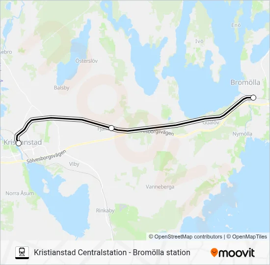KRISTIANSTAD CENTRALSTATION BROMÖLLA STATION Route: Schedules, Stops ...