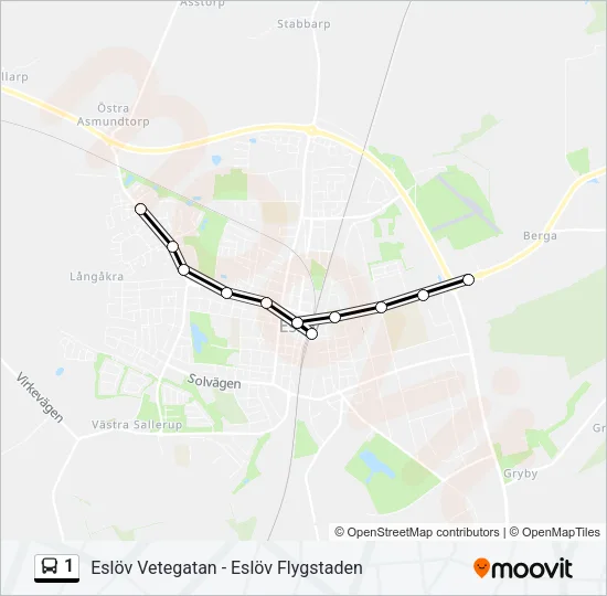 1 Bus Line Map