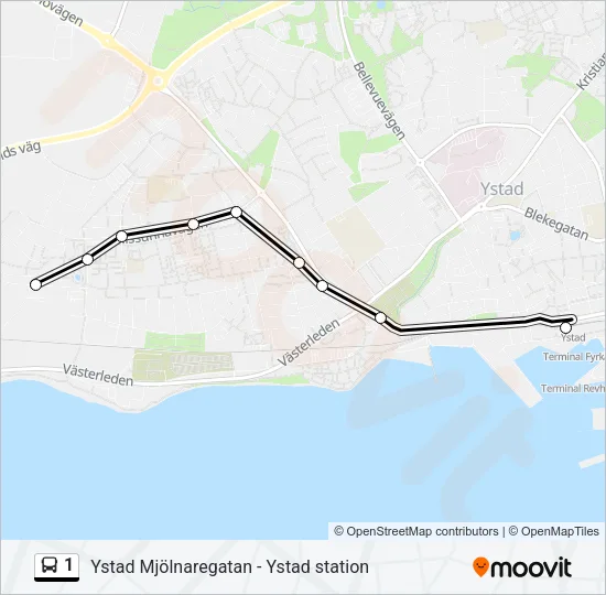 1 Bus Line Map