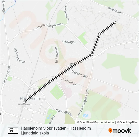 1 Bus Line Map