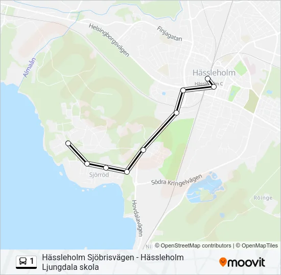 1 Bus Line Map