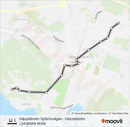 1 Bus Line Map