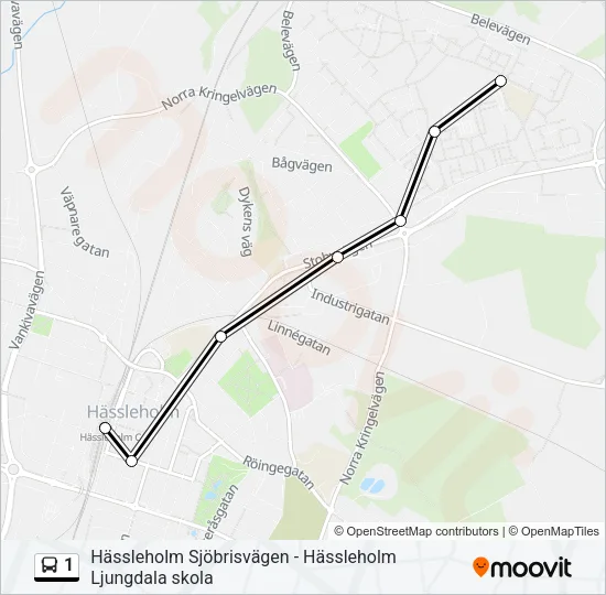 1 Bus Line Map