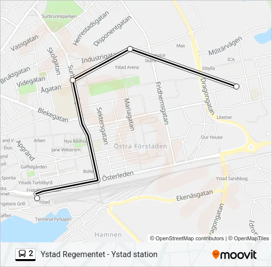 2 Bus Line Map