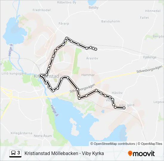 3 Bus Line Map