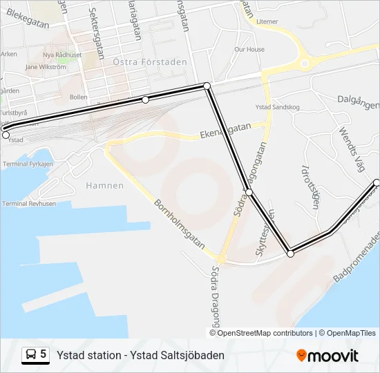 5 Bus Line Map