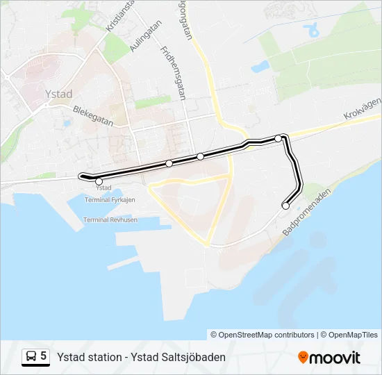 5 Bus Line Map
