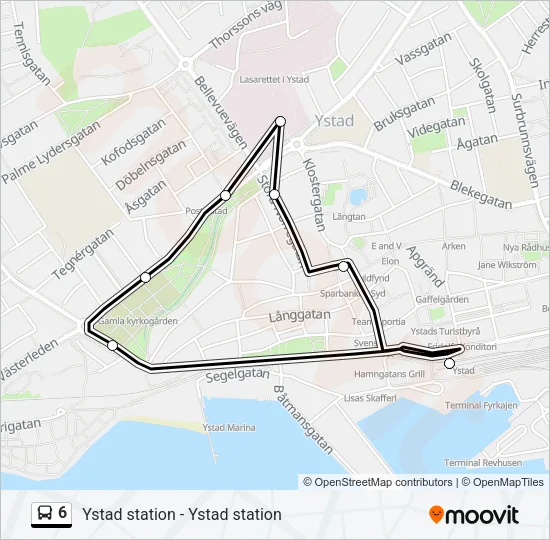 6 Bus Line Map