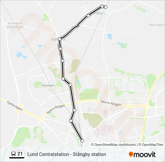 21 Bus Line Map