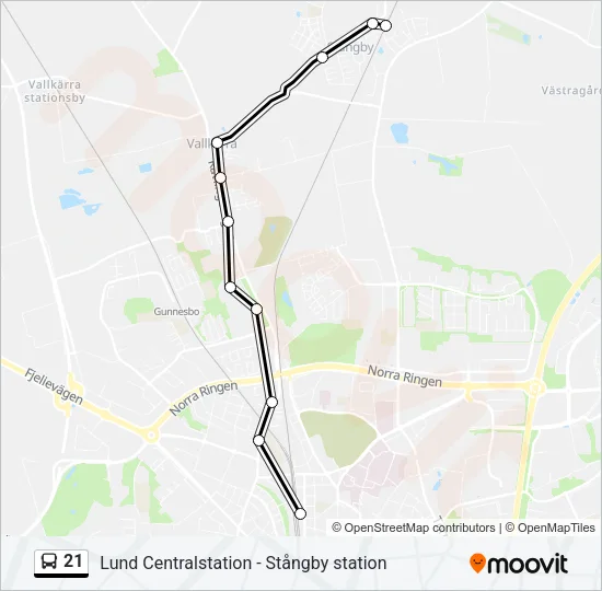 21 Bus Line Map