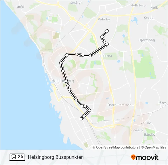 25 Bus Line Map