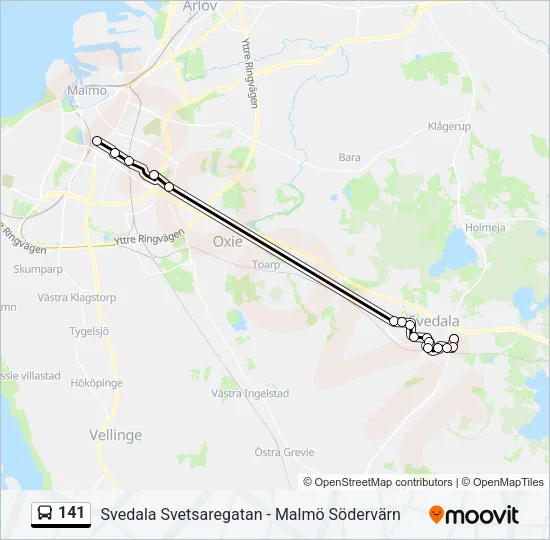 141 Bus Line Map