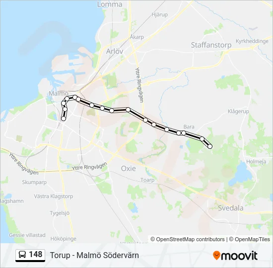 148 Bus Line Map