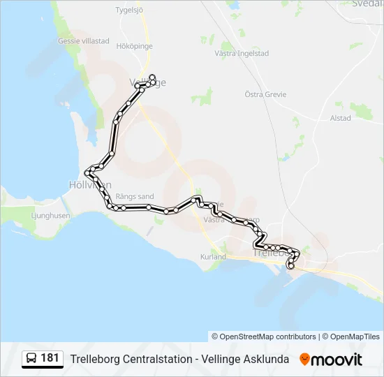 181 Bus Line Map