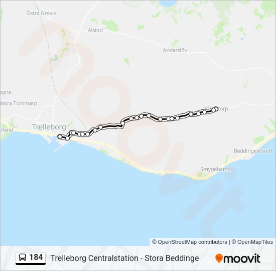 184 Bus Line Map