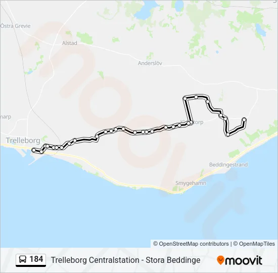 184 Bus Line Map