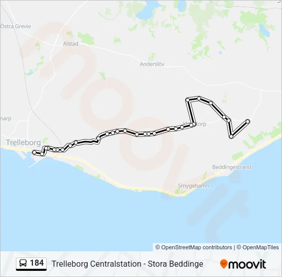 184 Bus Line Map