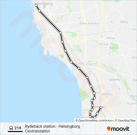 219 Bus Line Map