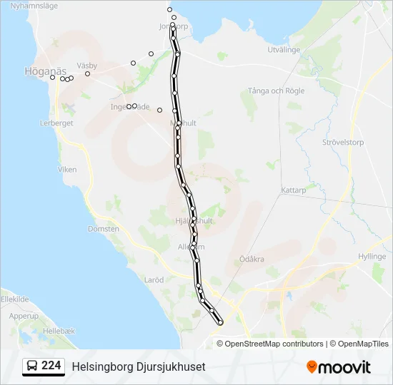 224 Bus Line Map