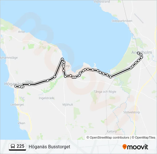 225 Bus Line Map