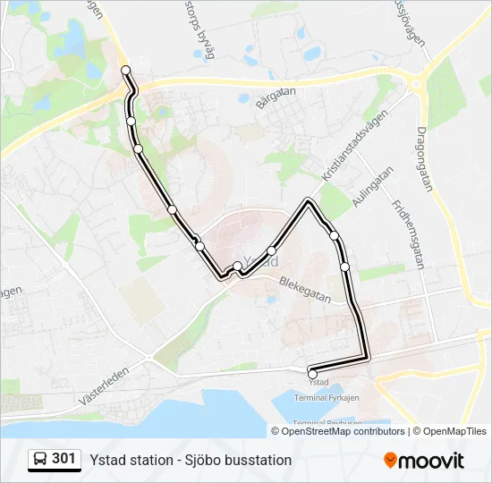 301 Bus Line Map