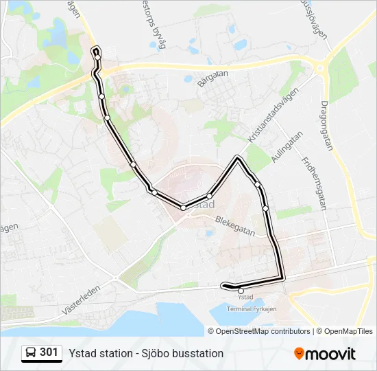 301 Bus Line Map