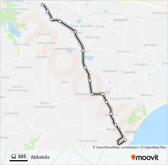 305 Bus Line Map