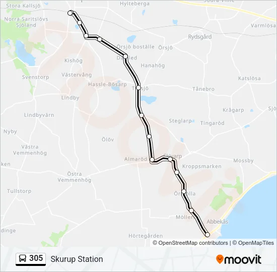 305 Bus Line Map