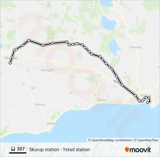 307 Bus Line Map