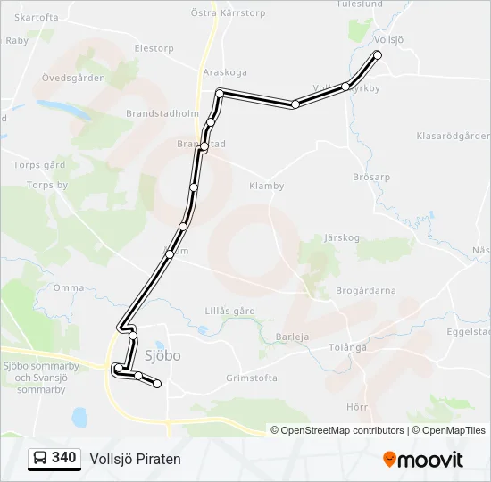 340 Bus Line Map