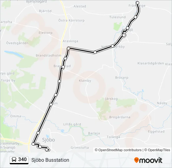 340 Bus Line Map