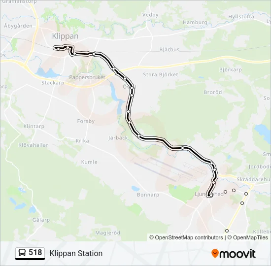 518 Bus Line Map