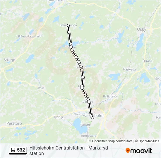 532 Bus Line Map