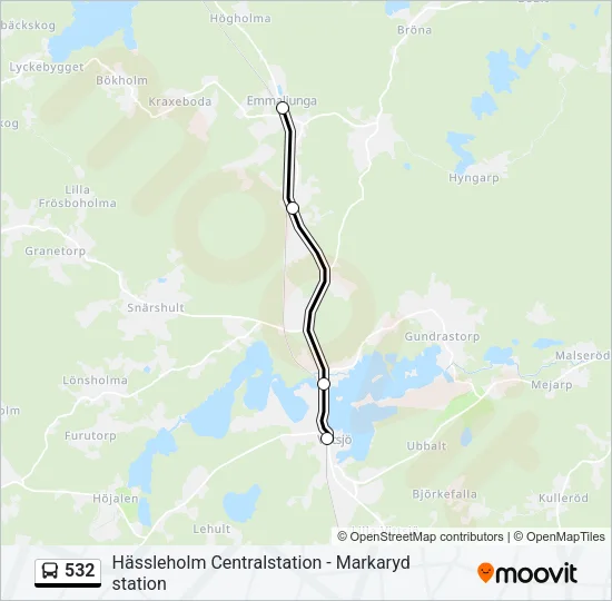 532 Bus Line Map