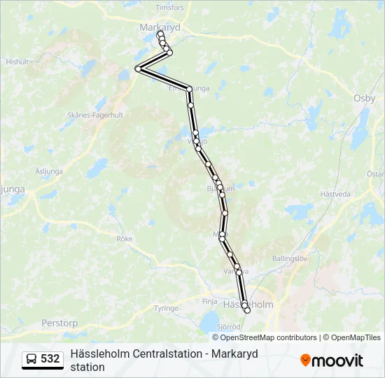 532 Bus Line Map