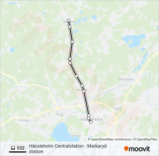 532 Bus Line Map