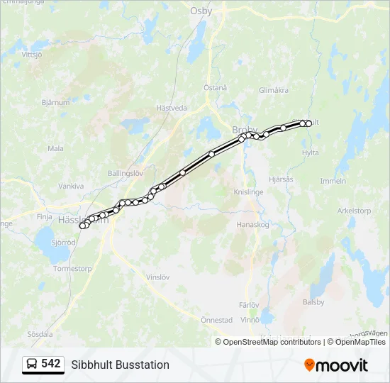 542 Bus Line Map
