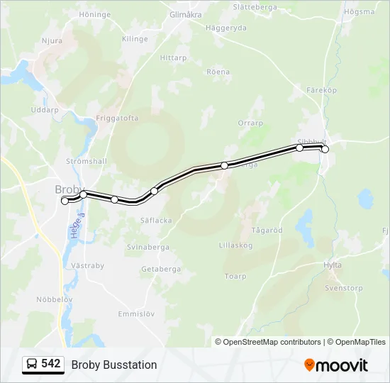 542 Bus Line Map