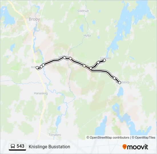 543 Bus Line Map