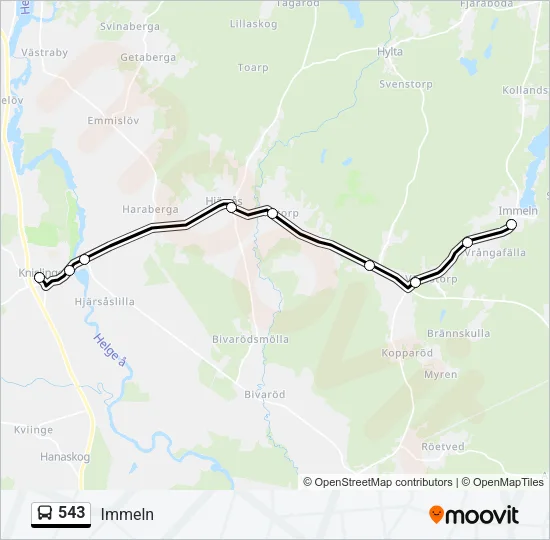 543 Bus Line Map