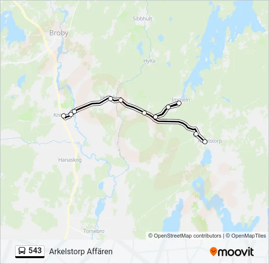543 Bus Line Map