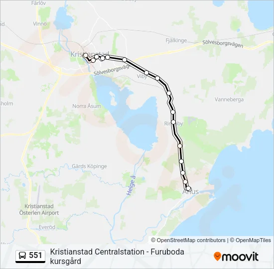 551 Bus Line Map