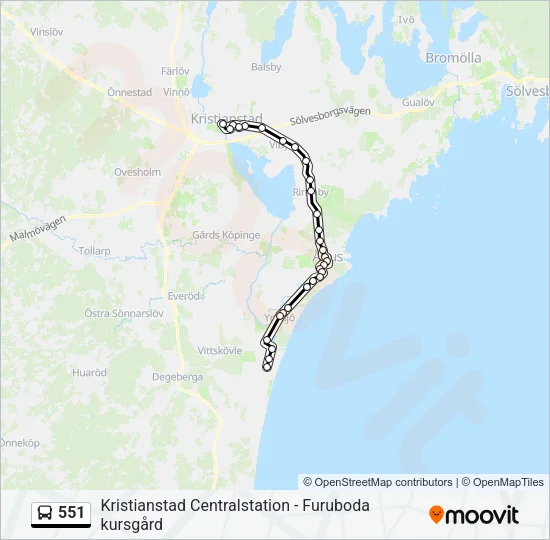 551 Bus Line Map