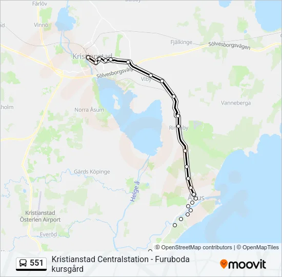 551 Bus Line Map